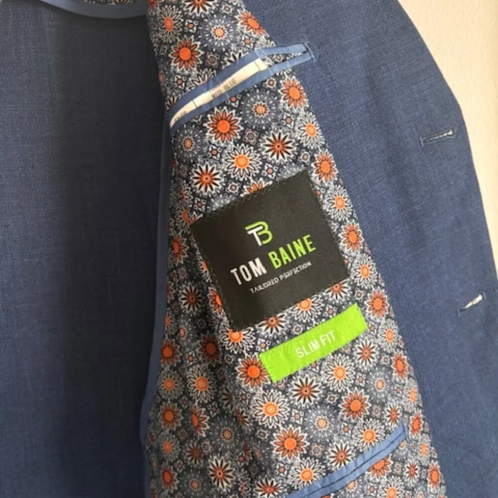 Tom Baine Men's Performance Slim Fit Solid Stretch Sport Coat Small/38